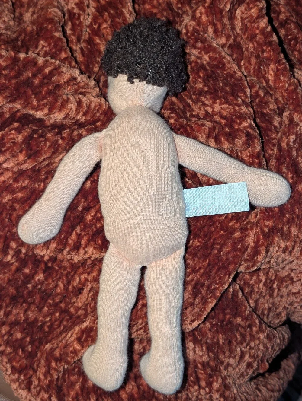 Lovevery Soft Knit Avery Doll Dark Brown Curly Hair Montessori Gender Neutral